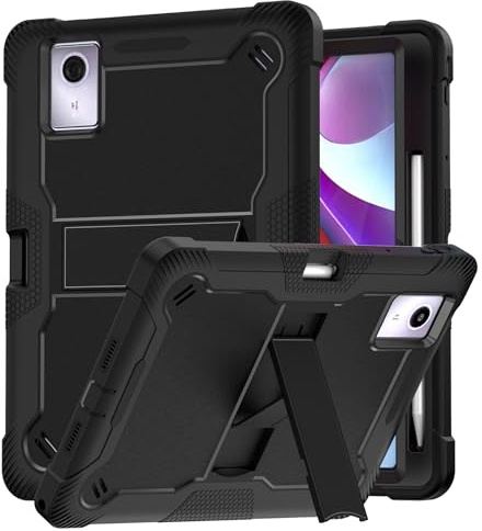 Vakarey Funda para Lenovo Idea Tab 11 Niños Antigolpes con Soporte Lápiz Capa,Negro
