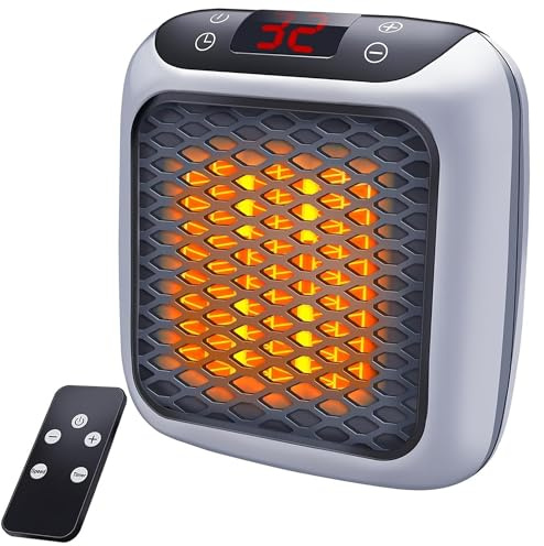Chauffage soufflant mural électrique ZMURED 800 W avec technologie thermo-céramique | Thermostat numérique, minuterie 12 heures