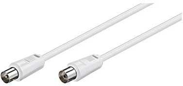 Goobay 50910 antennkabel 0,5 m/koaxkontakt till koaxuttag/SAT-kabel koaxialkabel satellitkabel 70 dB/2 vägs skärmad/TV-kabel HDTV/vit/TV-kabel 0,5 m