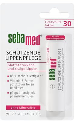 sebamed Schützender Lippenpflege-Stift, pflegt rissige, spröde Lippen wieder zarter und geschmeidiger, mit Vitamin E und UV-Schutz Lichtschutzfaktor 15