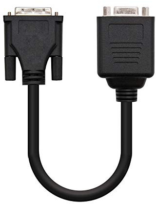 NanoCable 10.15.1950 - Cable bifurcador DVI a VGA para duplicar la señal de Salida, 24+5/M-2xHDB15/H, Negro, 20 cm