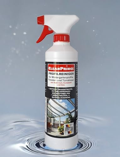 Profil Plus Propre Jardin D'Hiver - Nettoyant de Profilés 0,5 Litre 500 ML Aluminium Strip Nicotine Fenêtre Conservatoire Produit Anti Salissure Schmutzentferner Cadre Vitrine Dépôts Taches Empreintes