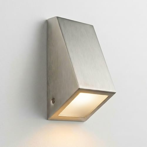 Maxkomfort Außenwandleuchte Downlight IP44 – Inkl. 1x LED GU10 Warmweiß – Edelstahl Wandleuchte Außen Silber – Gemütliche Außenbeleuchtung für Garten, Weg, Terrasse – Komplett-Set Wandlampe