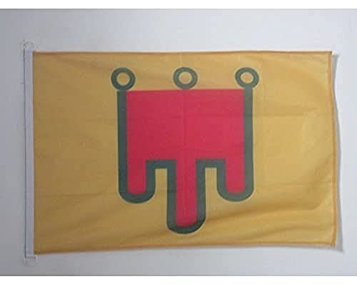 AZ FLAG Pavillon Auvergne 90x60 cm Maille Bloquée Anneaux Plastique | Usage extérieur et nautique Pavillon nautique auvergnat résistant aux intempéries avec coutures doubles et bords renforcés