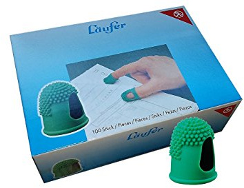 Läufer 77219 - Espátula para hojas (tamaño 2, diámetro de 15 mm, sin látex, con puntas de goma finas, caja de 100 unidades), color verde