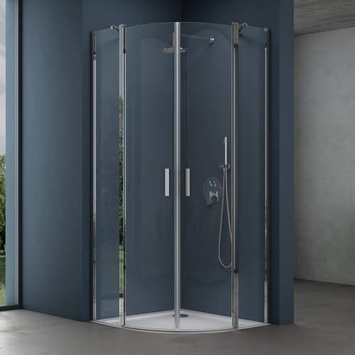 doporro Duschkabine 90x90 viertelkreis Dusche Duschabtrennung 6mm ESG-Sicherheitsglas Easy-Clean-Beschichtung Ravenna52k