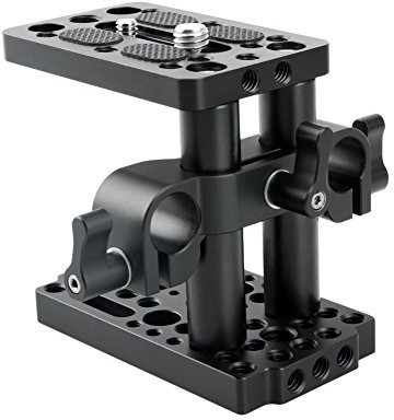 NICEYRIG Käse Mount Grundplatte,DSLR Kamera Grundplatte Switching Kit mit 15mm Stabklemme, kurzen Stangen, Easy Teller für DSLR Kamera Grundplatte Lifting System