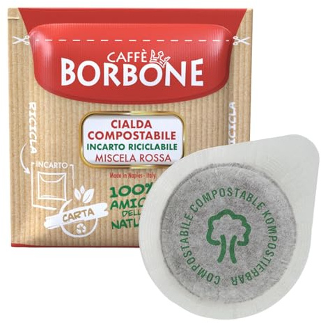 Caffè Borbone Cialda Compostabile, Miscela Rossa - 300 Cialde - Sistema ESE diametro >44 mm - 300 pz (2x150 pz)
