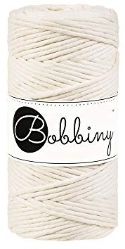 Bobbiny Oeko-Tex Premium Makramee Garn aus ökologischer Baumwolle in Natural 3 mm x 100 m