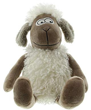 FRANK FLECHTWAREN Türstopper Schaf 25 cm Türpuffer Polyester Füllung flauschiges Design braun schwere Ausführung Gewicht 1 kg