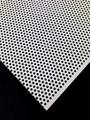 Stahl Verzinkt Lochbleche RV5-8 Farbig Weiß RAL 9016 Stahl 1,5 mm dick Bleche Zuschnitt nach Maß (1000 mm x 350 mm)
