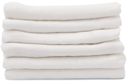 Pannolini in garza, confezione da 6 pezzi, 70 x 80 cm, pannolini di stoffa, made in EU, doppio tessuto, testati contro la presenza di sostanze nocive, panni per bambini e bambine