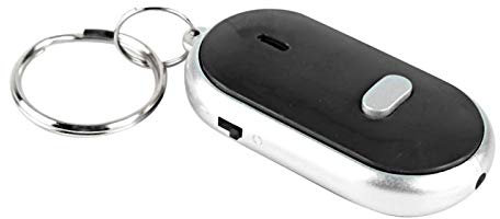 Dioche Trova chiavi, dispositivo anti-smarrimento, cerca chiave fischietto, LED audio portachiavi con fischietto, Localizzatore di posizione anti-smarrimento con allarme e luce lampeggiant(nero)