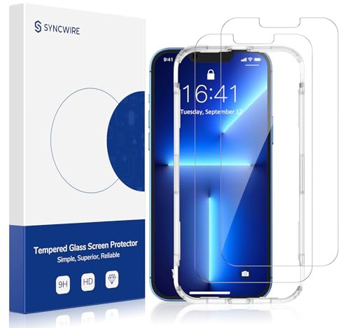 SYNCWIRE Verre Trempé pour iPhone 13 et 13 Pro -Lot de 2- Vitre Protection Écran 6,1 [Incassable, sans Bulles, 3D-Touch, Dureté 9H ] Film Protège Écran Compatible avec iPhone iPhone 13/13 Pro
