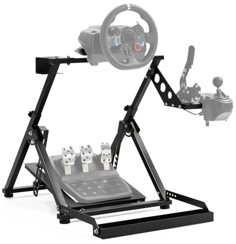Anman Racing Wheel Stand X Stand Racing Simulator Fit For Logitech G25 G27 G29 G920 G923 Thrustmaster T150 (pro) t-gt T80 t300rs (GT) T300 t500rs,Ferrari Wheel Shifter and Pedal NOT Included