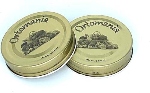 108 CONFEZIONI 70 mm (216 Tappi) Capsula Quattro Stagioni Ortomania | Per Vaso o Barattolo | CONSERVA | Tappo