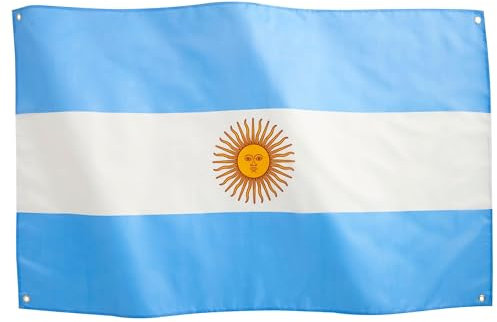 Runesol Bandera Nacional Argentina 3x5, 91x152cm, 4 Ojales, Ojales De Latón En Cada Esquina, Partidario Argentino, Banderas Premium, Día de la Memoria por la Verdad y la Justicia, Interior, Exterior