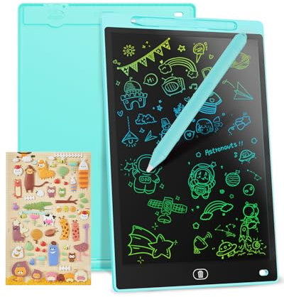 Genialba 12 inch LCD Writing Tablet - Colorful Screen Drawing Board for 2-7 Year Old Boys & Girls - Educational Toys for Birthday & Christmas (Blue)