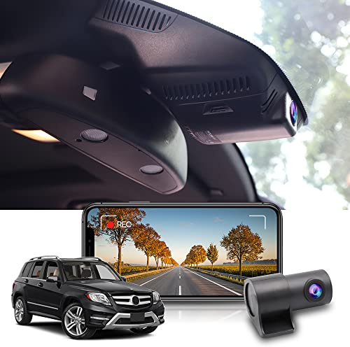 Fitcamx Dashcam Auto Vorne Hinten Passend für Mercedes-Benz GLK 2010-2015 X204 (HD2-6007), 2160P+1080P Dashcam 4K UHD WiFi, OEM Zubehör, G-Sensor, Loop-Aufnahm, WDR, Plug & Play, mit 128-GB-Karte