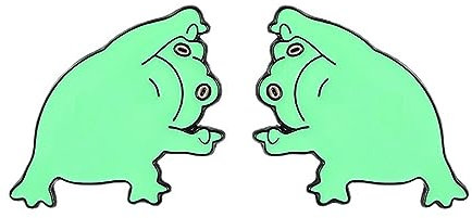Lustige Frosch Brosche 2 Stück Cartoon Tier Broschen Pins Finger Frosch Brosche Emaille Pins Schmuck Zubehör Kreative Anstecknadeln Persönlichkeit Frosch Brosche für Frauen Männer Kinder Geschenk