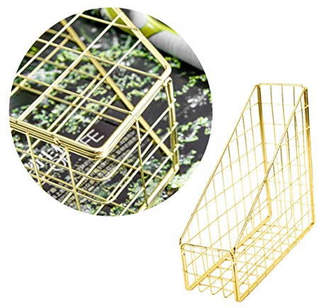 EXCEART Nordic Stil Briefhalter Dokumenten Organizer Aus Schmiedeeisen Für Schreibtisch Goldene Tischablage Zur Aufbewahrung Von Briefen Akten Und Dateien Für Büro Und Zuhause