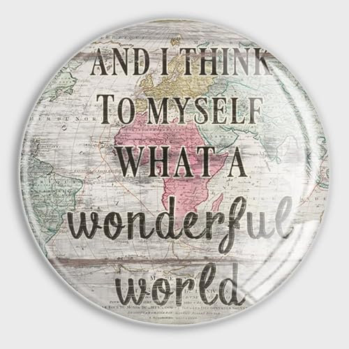 luckluccy Kühlschrankmagnete aus Glas mit englischer Aufschrift And I Think to Myself What A Wonderful World, Vintage-Karte, lustige Magnete, Bibelschrift, Kühlschrankdekoration für Küche, Spind,