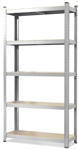 KARAT Schwerlastregale für Garage, Keller, Werkstatt - Steckregal - Weitspannregal - Lagerregal - Kellerregal - Eckregal - Reifenregal - Gitterregal (Verzinkt, 45 x 90 x 180 cm)