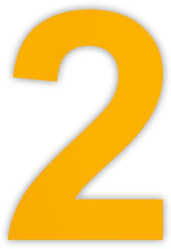 INDIGOS UG - Numero civico in alluminio composito – Numero 2 – Giallo – 20 cm – Personalizzare i cartelli – Resistente alle intemperie – Numero civico per la vostra casa, come regalo, amici, famiglia