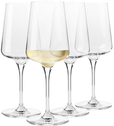 Krosno Copas de Vino Blanco Infinity, 380 ml, Set de 4, Diseño Elegante y Atemporal, Ideal para Vino Blanco y Spritzers, Fabricado en Europa