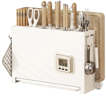 TOPINCN Coltello Stendino Scolapiatti Bacchette da Banco Tagliere Coltello Tagliere per Organizer Coltello per Supporto Accessori Forniture di Grande capacità Tagliere da Macellaio