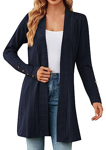 Cárdigan de punto para mujer elegante para vestido largo - cárdigan largo de punto para mujer - elegante chaqueta gruesa festiva cárdigan de manga larga de punto grueso abrigo largo cárdigan de punto