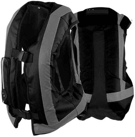 BLUEZY Motorrad-Airbag-Weste, Radfahren Warnweste Airbag Weste, Racing Airbag Weste Reflektierende Airbag Weste Motorrad, Fahrrad airbag, Reitausrüstung für Motorräder, Reitsport A,3XL