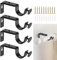 ALLisWE 4 Pezzi Staffa Palo per Tende Compatibile con Diametri Fino a 25mm-28mm Staffa Regolabile da Parete Resistenti Supporto Bastone Tenda Ganci per Bastoni Tende con Vite per Casa Letto Ufficio