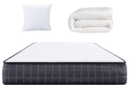 Buartttbear Matelas 90x200 avec Couette et Oreiller,Mousse à mémoire