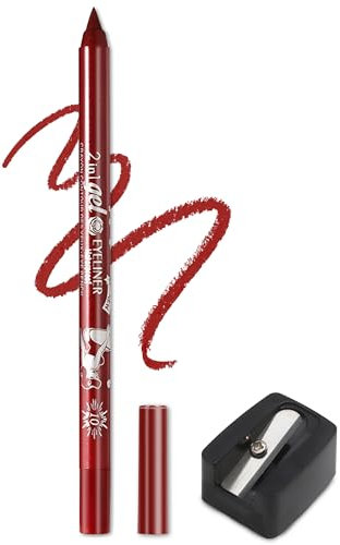 Jutqut Matte Gel Eyeliner Rot Wasserdicht Long Lasting Eyeliner Eyeliner Verwischfest Metallic Lidschatten für Frauen
