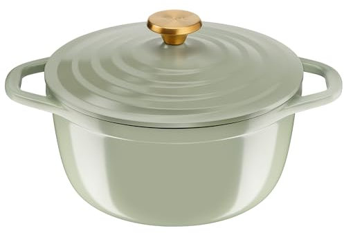 Tefal Cocotte en fonte d'aluminium 24cm, 4-5 personnes, Induction, Légère en fonte d'aluminium, Nettoyage facile, Revêtement céramique, Couvercle de condensation, Four, Air Soft Light E2664625