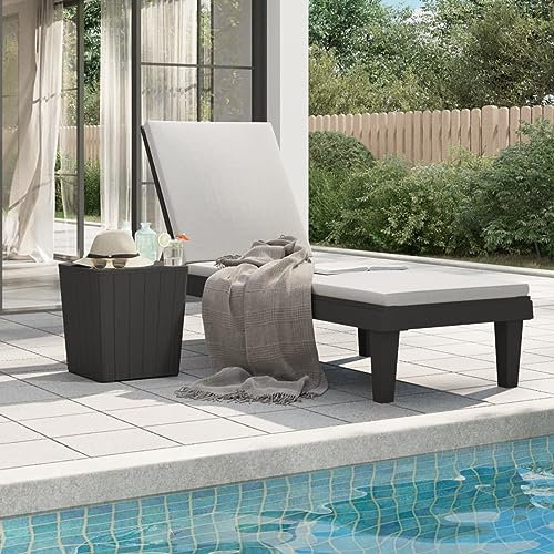Xichuzi Sonnenliege Schwarz 155x58x83 cm Polypropylen, Gartenliege, Liegestuhl, Sonnenstuhl, Sonneninsel Outdoor, Liegen, Gartenmöbel, Bäderliege, Relaxliege - 364146