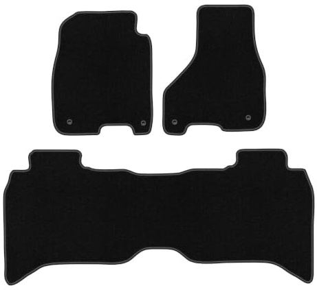 BASIC svarta velourmattor till: Dodge RAM DS DJ 1500 pickup (2012-2020) | lämplig för pickup; tunn velourmatta (polypropylen), ca 4 mm; halkfri, förmonterade fästen (typ NAP16)