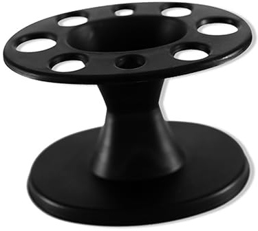 Porta Peines Negro de Pp 8 Agujeros para Peluquería | Organizador para Cepillos y Peines Rizados, Diseño Antideslizante en Base, Uso Doméstico y Baño