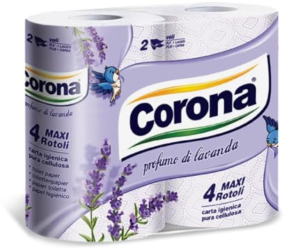 40 Rotoli di Carta Igienica Profumata alla Lavanda 2 Veli – Morbidezza e Freschezza Quotidiana – 40 Rotoli Carta Corona
