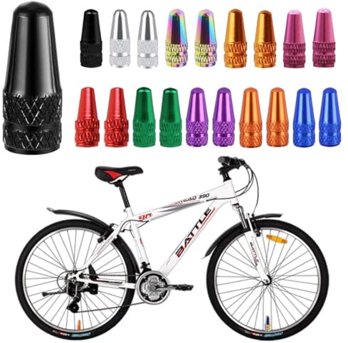 GHPKOTW 20 Tapones De Válvula Presta Para Bicicleta, Tapones De Aluminio Anodizado Multicolor, Estilo Francés, Anti-Polvo, Para Bicicleta De Montaña, Carretera, Ciclismo
