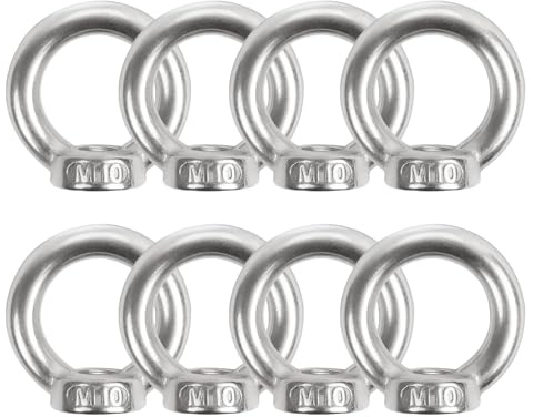 8 Stück Juttzzei Ringmutter M10, Verbessertes 304 Edelstahl Ringösen, M10 Ringmuttern Augenmutter, Ösenmutter für Befestigen Sie hängende Ornamente Blumentöpfe Schaukelständer