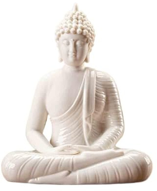 ZCCZJS Estatua de Buda Blanco Puro pequeño Buda Estatua Adorno de cerámica de Escritorio de cerámica Oficina Feng Shui decoración Feng Shui decoración