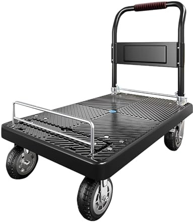 Bärbar hopfällbar handvagn med hjul – multifunktionell rullplattform för hemmataffärer, lager och fabriksflyttar – kraftig lätt design