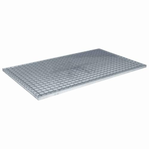 Tomostar Grille de Drainage, Grille Caniveau Extérieur Couvercle de Drainage Grilles Caillebotis Acier Galvanisé Argent 30x30x2 cm