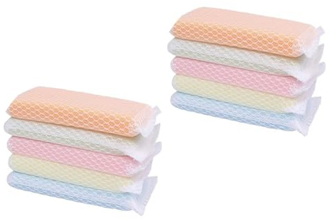 Operitacx Kitchen Scouring Pads Non Scratch Sponge Random Color 10pcs Powerful Scrubbing Double Side Sponge Scrubbers for Dish Washing and Scrub Pans Around The Home