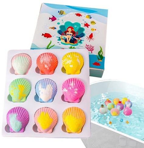 Adsfvs Bola De Baño, Con Burbujas Naturales Oculto En Producto - Pack 9 Bolas de Baño con Sales Coloridas,para Niños Niñas Hogar Viaje Hotel Bañera de