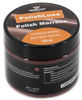 Openland Polish Pelle 150ml - Lucido Nutriente e Protettivo per Sedili Auto, Divani e Scarpe - Ravviva Colore e Previene Screpolature - Pelle Liscia (Marrone Scuso/Testa di Moro)