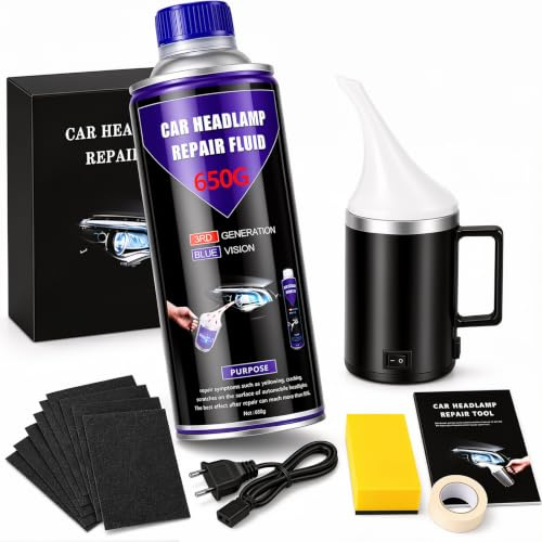 Fenndryllis Renovateur Phare Voiture Renovation Kit 650g, Nettoyant et Polissage Phare Voiture