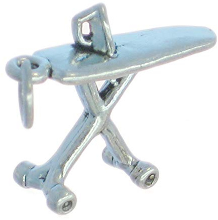 Fer à repasser planche en argent sterling charme .925 x1 breloques de déesse domestique